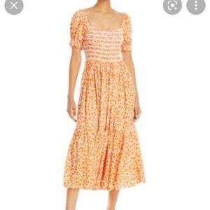 AQUA puffed sleeved maxi dress (S)